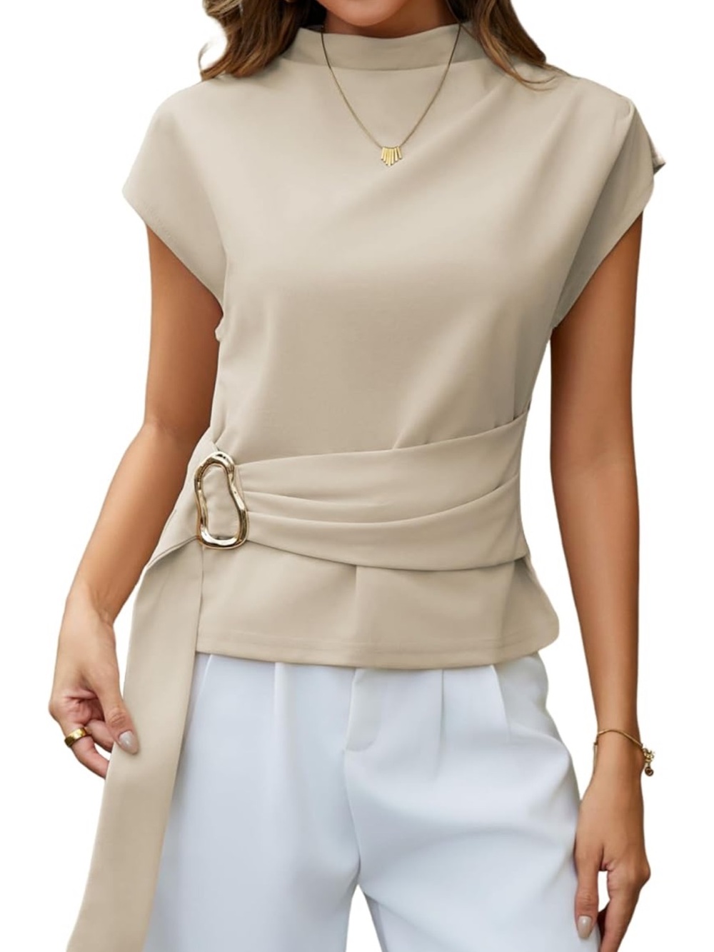 Amazon Yeokou Buckle Tie Top